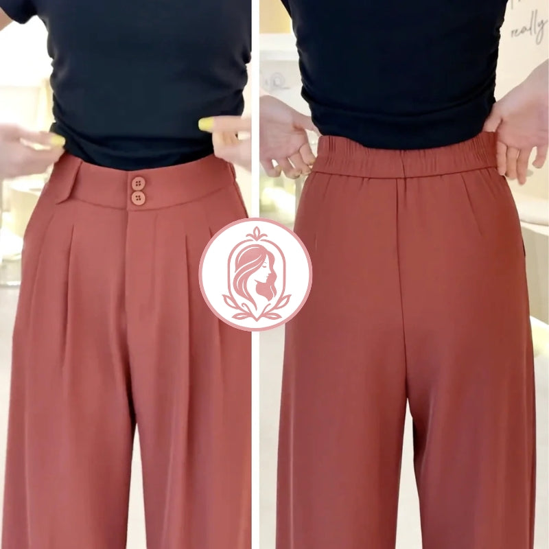 [Pague 2, Leve 3] Calça de Alfaiataria Pantalona Alina com Cintura Alta em Poliéster e Elastano