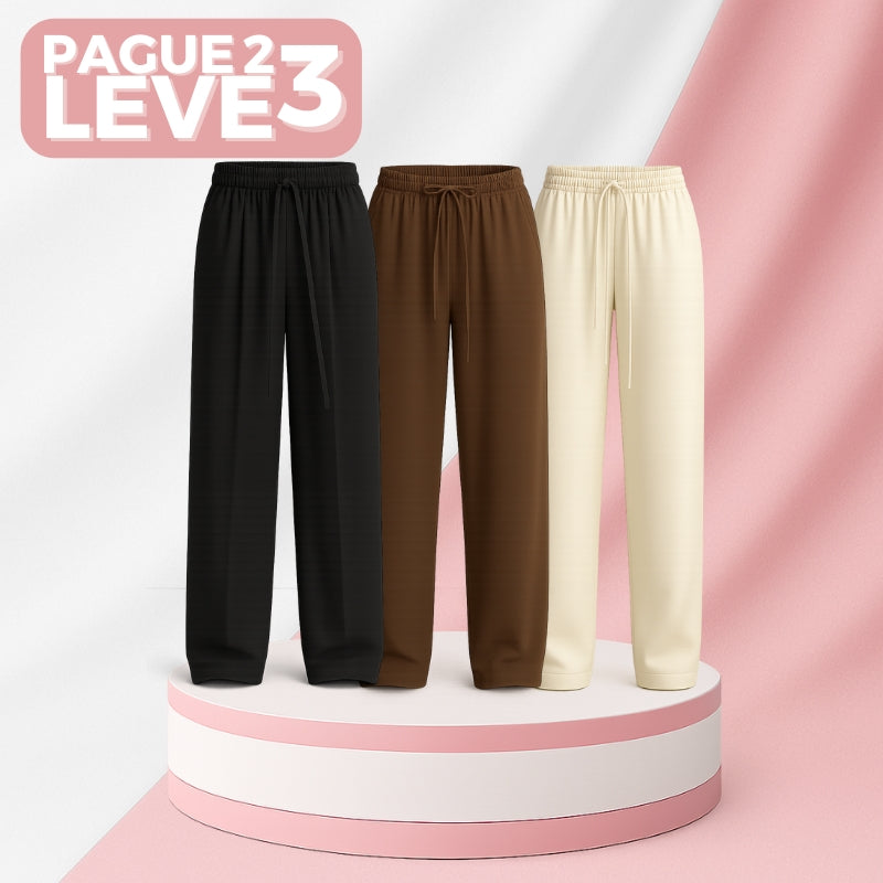 [PAGUE 2 LEVE 3] Calça Feminina Vick em Algodão Peruano e Seda Gelo (A Febre do Inverno 2025)
