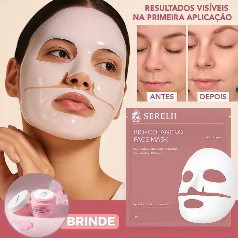 BiocollagenPlus - Máscara Absorvível de Colágeno + Ativos do Botox + BRINDE: Creme Hidratante Facial